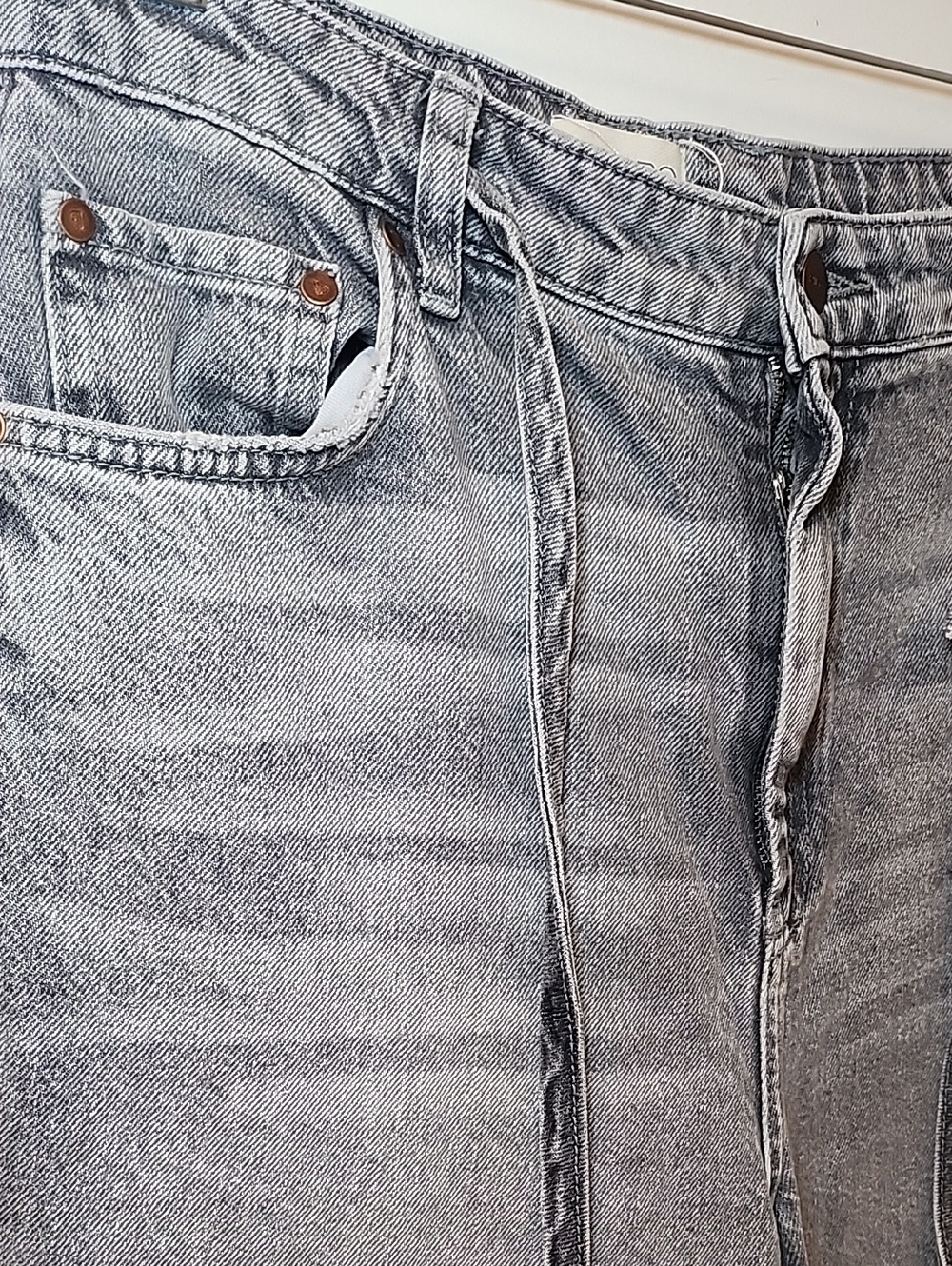 Anthro Pilcro High-Rise Wide-Leg Jeans Gray Charcoal Size 30 - Picture 9 of 16